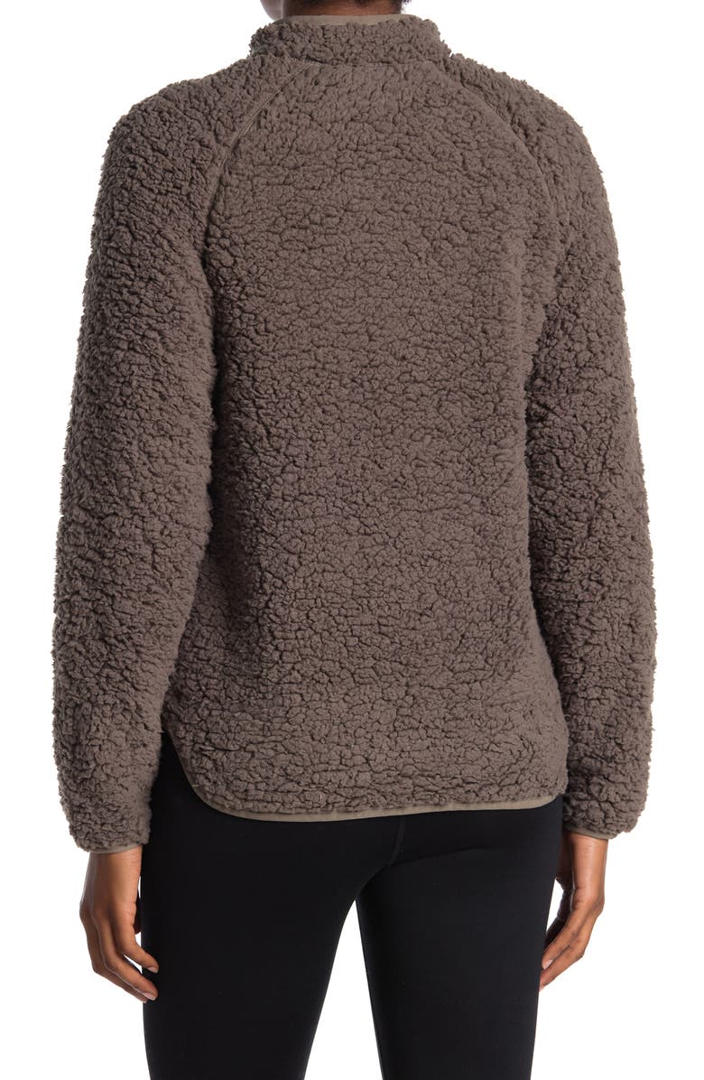 Z by Zella Aura Faux Shearling Zip Front Jacket, Alternate, color,