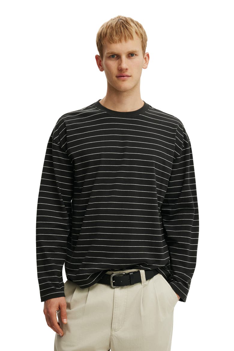 Men's Regular Fit Long Sleeve, Main, color, Washed Black  Vintage White