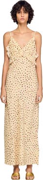 SANDRO Flower print maxi dress