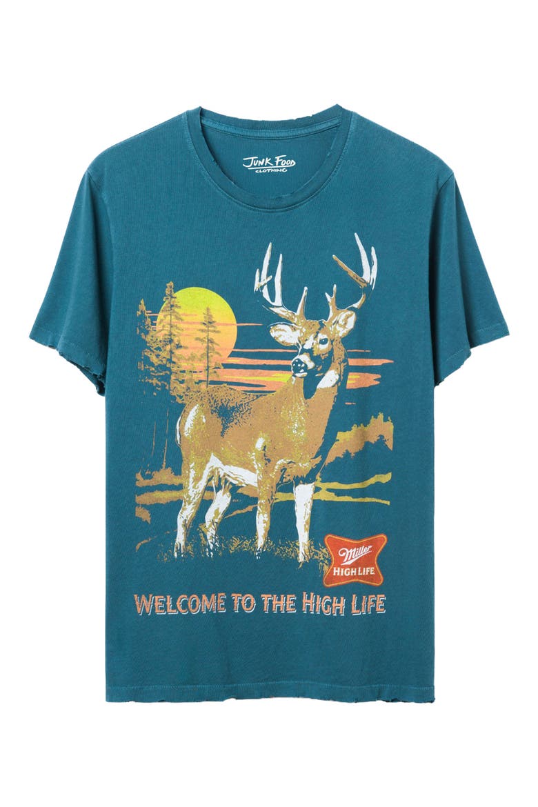 Miller High Life Cotton Graphic T-Shirt, Main, color, BLACK SEA