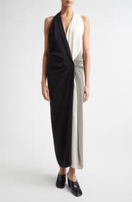 Proenza Schouler Elsa Colorblock Matte Double Crepe Dress