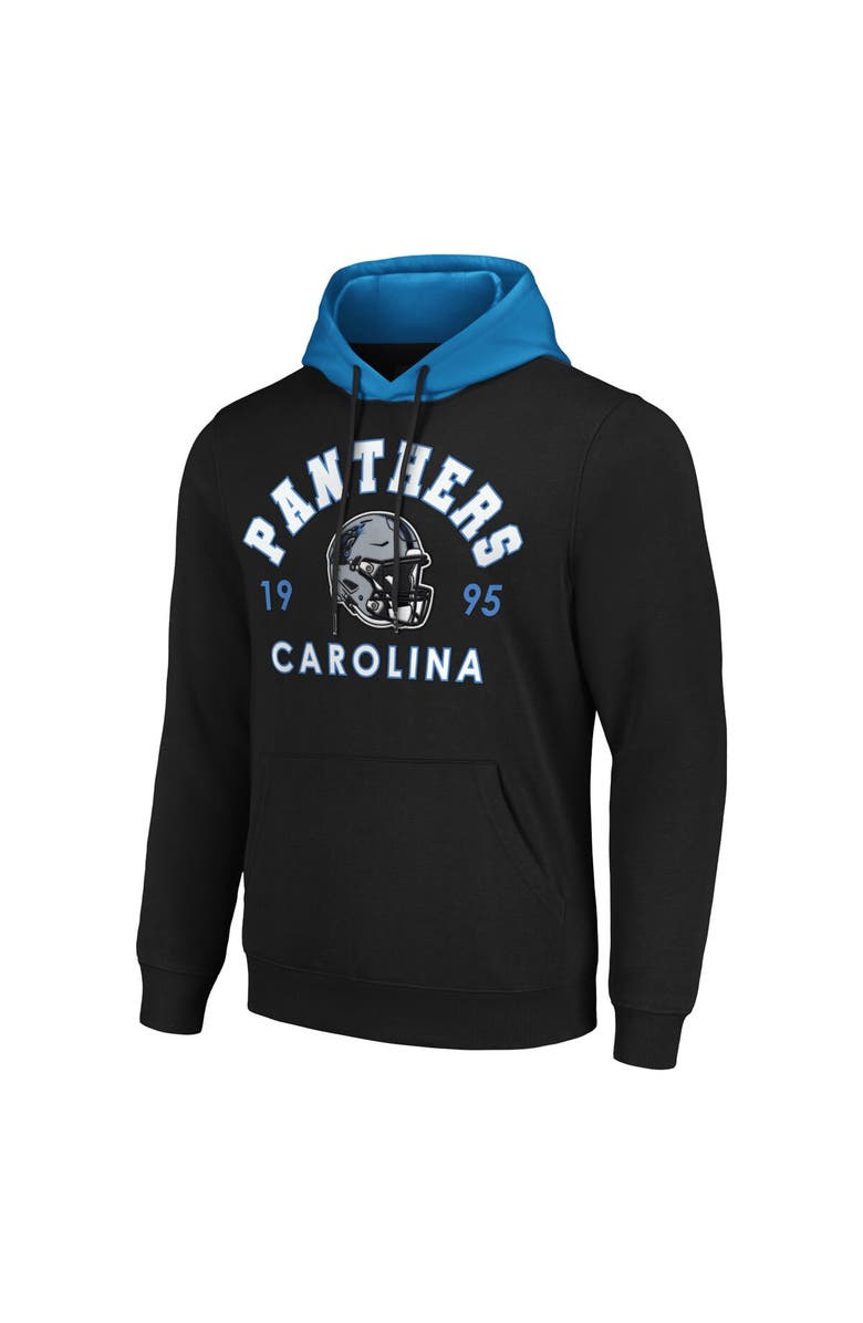 G-III SPORTS BY CARL BANKS Men's G-III Sports by Carl Banks Black Carolina Panthers Colorblock Pullover Hoodie, Alternate, color, 