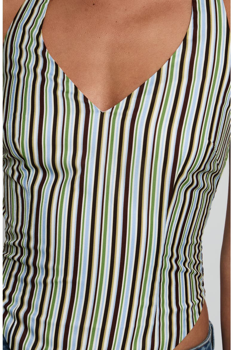 High Gear Stripe Smocked Halter Top, Alternate, color, MULTI