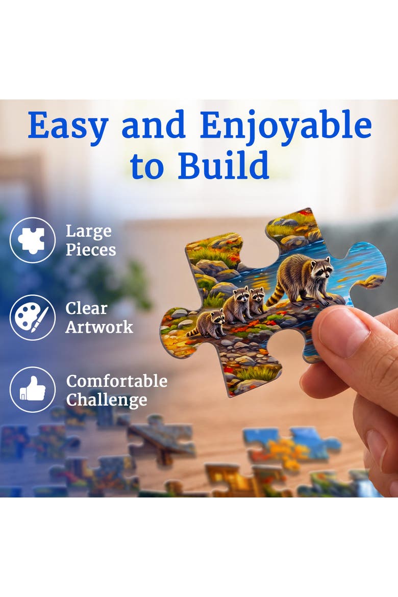 100 Piece Jigsaw Puzzles for Adults & Seniors - 4 Pack Large Piece Puzzle Set, Alternate, color, Seasons