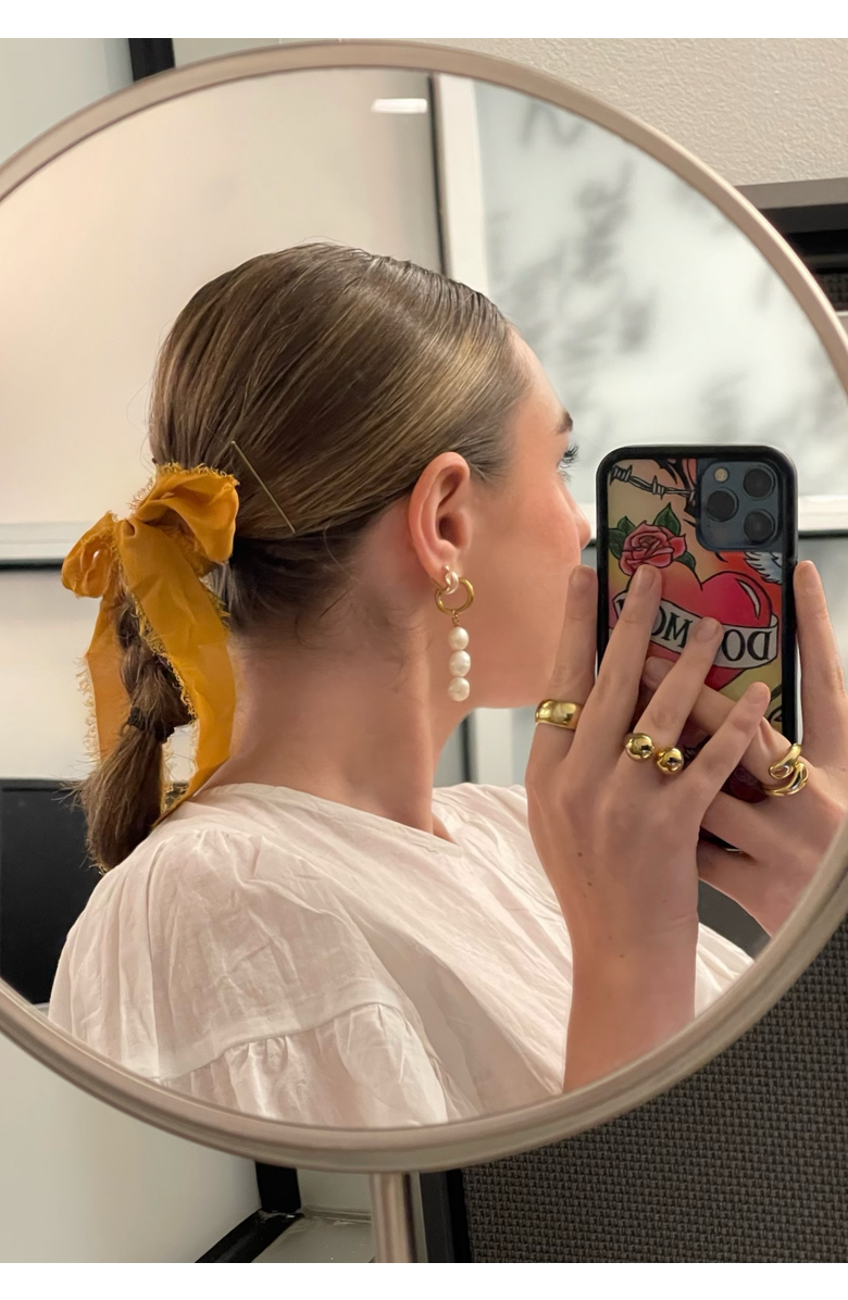 sccollection 3 Drop Pearl Earrings, Alternate, color, Gold