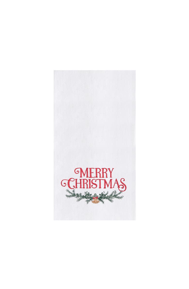 C&F Home Merry Christmas Garland Towel, Main, color, Red