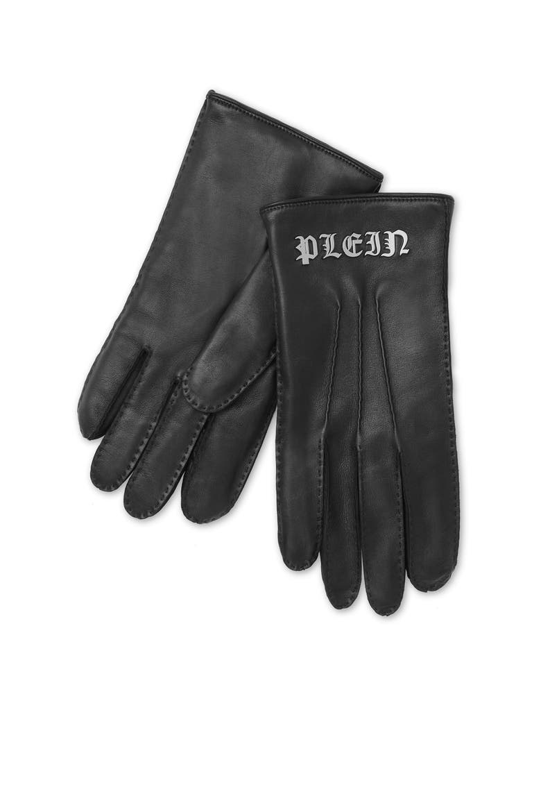 Mid-Gloves Gothic Plein Men, Main, color, black