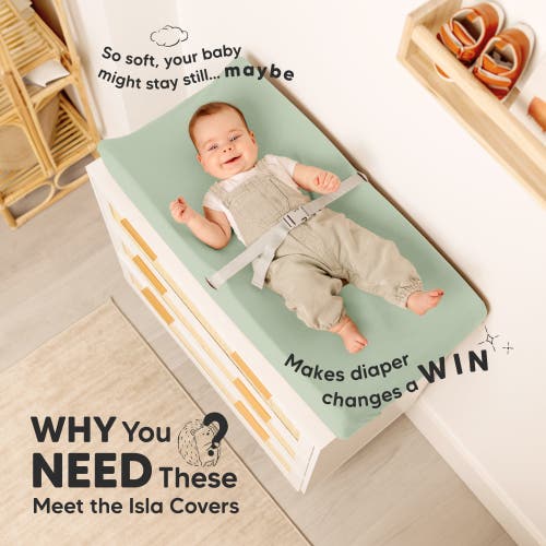Keababies 2-pack Isla Changing Pad Covers In Sage