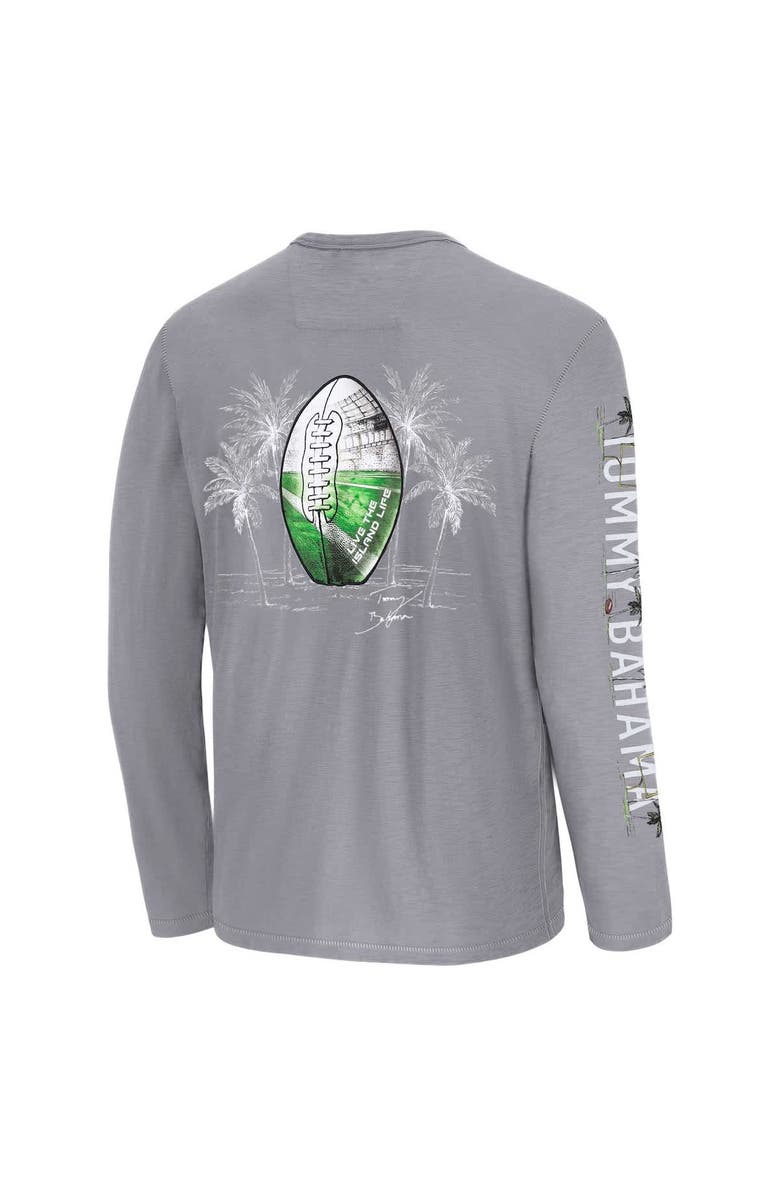 Tommy Bahama Men's Tommy Bahama Gray Philadelphia Eagles Oasis Endzone Lux Long Sleeve T-Shirt, Alternate, color,