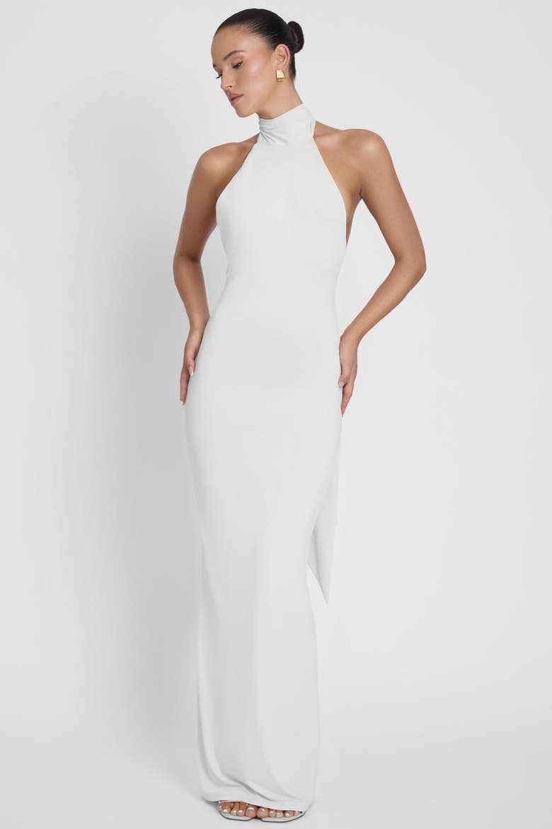 Alaia Drape Maxi Dress, Alternate, color, White