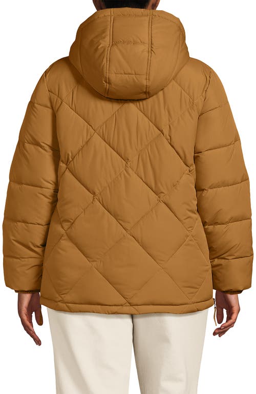Lands' End Featherfree Insulated Diamond Quilted Jacket In Brown