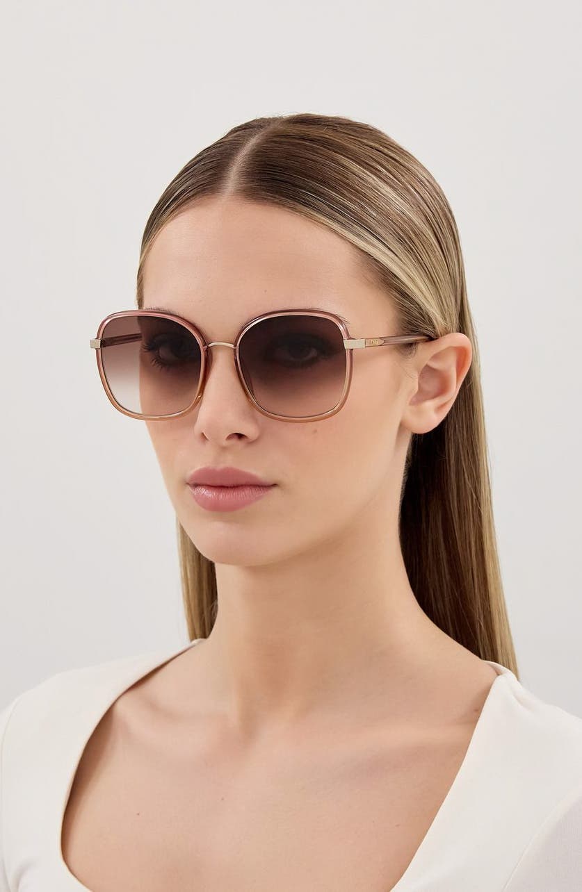 Chloé 56mm Gradient Square Sunglasses (Women) | Nordstrom display picture 1
