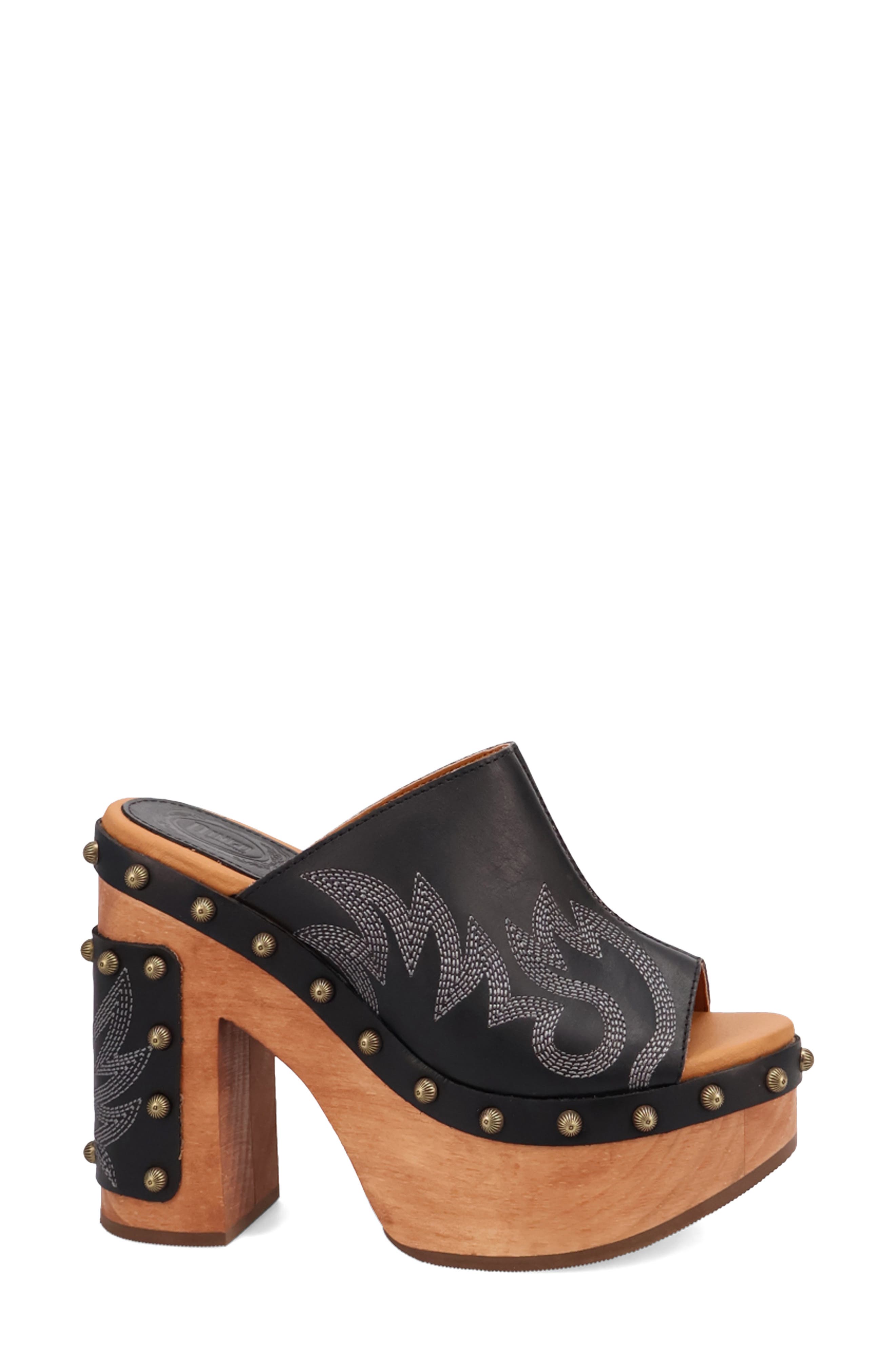 Dingo Free Spirit Platform Slide Sandal, Alternate, color, Black