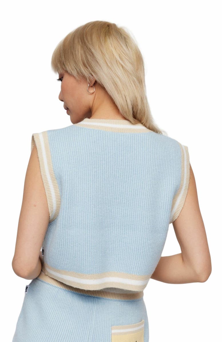 Samii Ryan Smiley<sup>®</sup> Wimbeldon Knit Vest, Main, color, Baby Blue