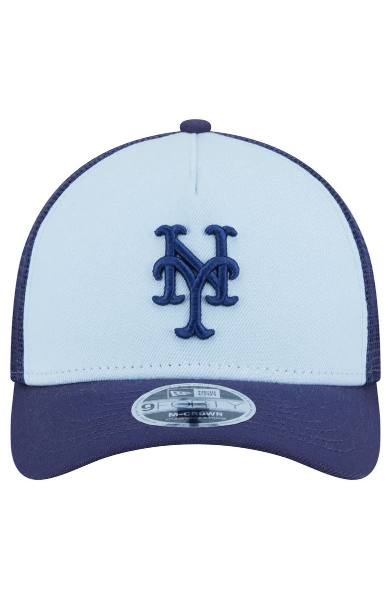 New Era Men's New Era Light Blue/Navy New York Mets 2-Tone Color Pack 9FORTY Adjustable Trucker Hat, Alternate, color, 