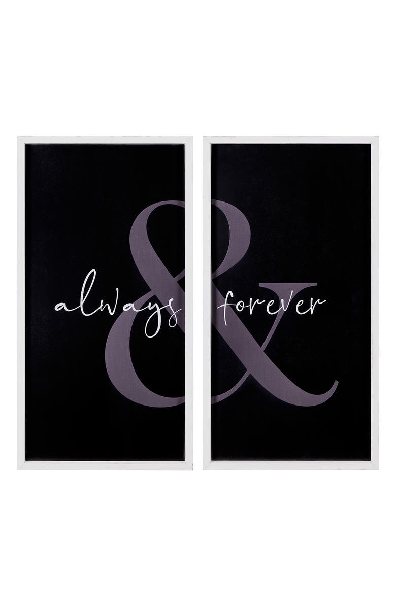 PARKLAND COLLECTION STRATTON HOME DECOR Always & Forever Wall Art - Set of 2, Main, color, Black