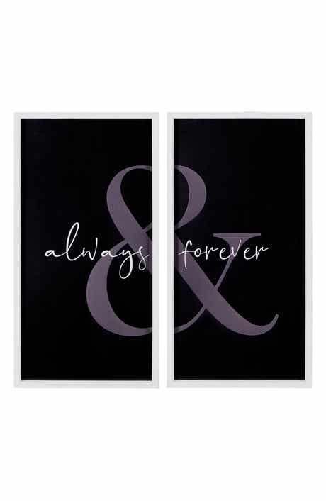 PARKLAND COLLECTION STRATTON HOME DECOR Always & Forever Wall Art - Set of 2