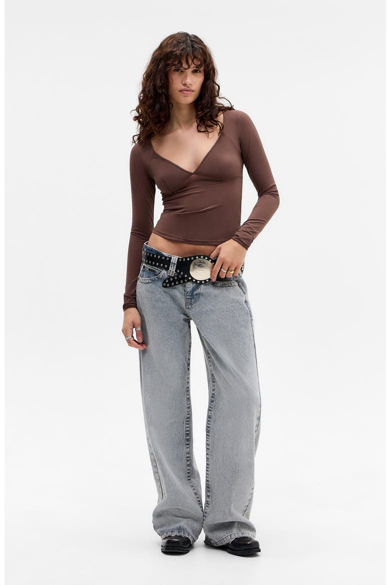 Je T’Aime Long Sleeve Top, Alternate, color, CHOCOLATE