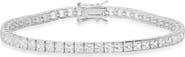 Queen Jewels Sterling Silver Princess Cut Cubic Zirconia Tennis Bracelet