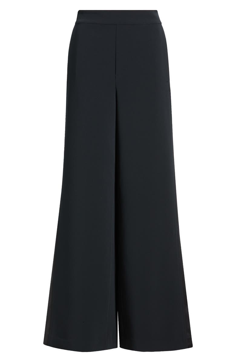 rag & bone Melanie Crepe Wide Leg Pants, Alternate, color, Black