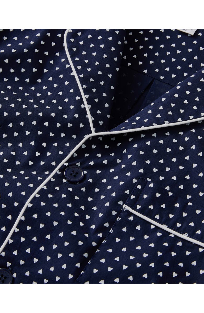 Petite Plume Heart Print Cotton Twill Pajamas, Alternate, color,