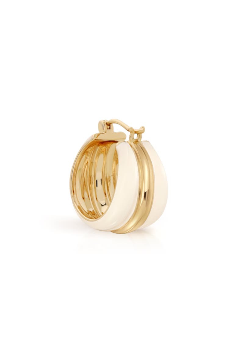 Ostuni Hoop Earrings, Alternate, color, White & Gold