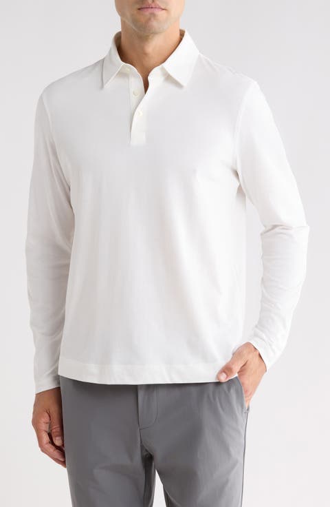 Long Sleeve Brushed Organic Cotton Polo