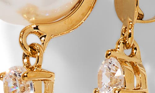 Nadri Faux Pearl Front Back Earrings In Gold