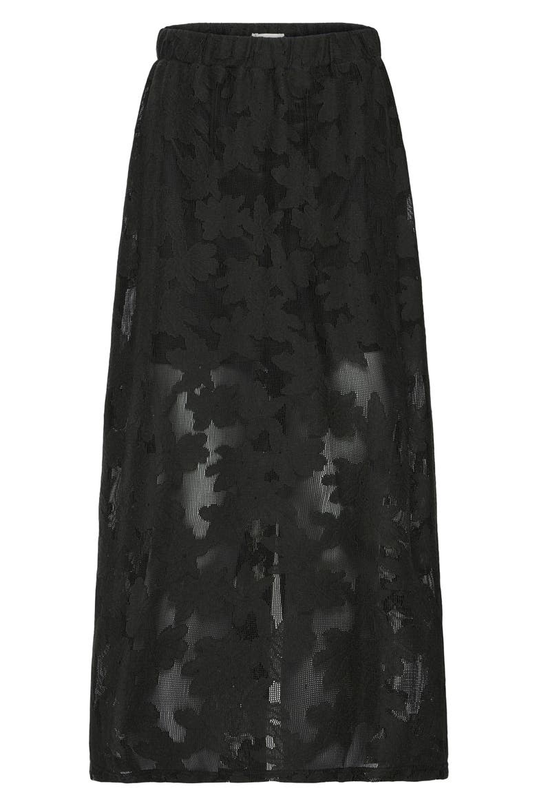 Lace Maxi Skirt, Alternate, color, BLACK