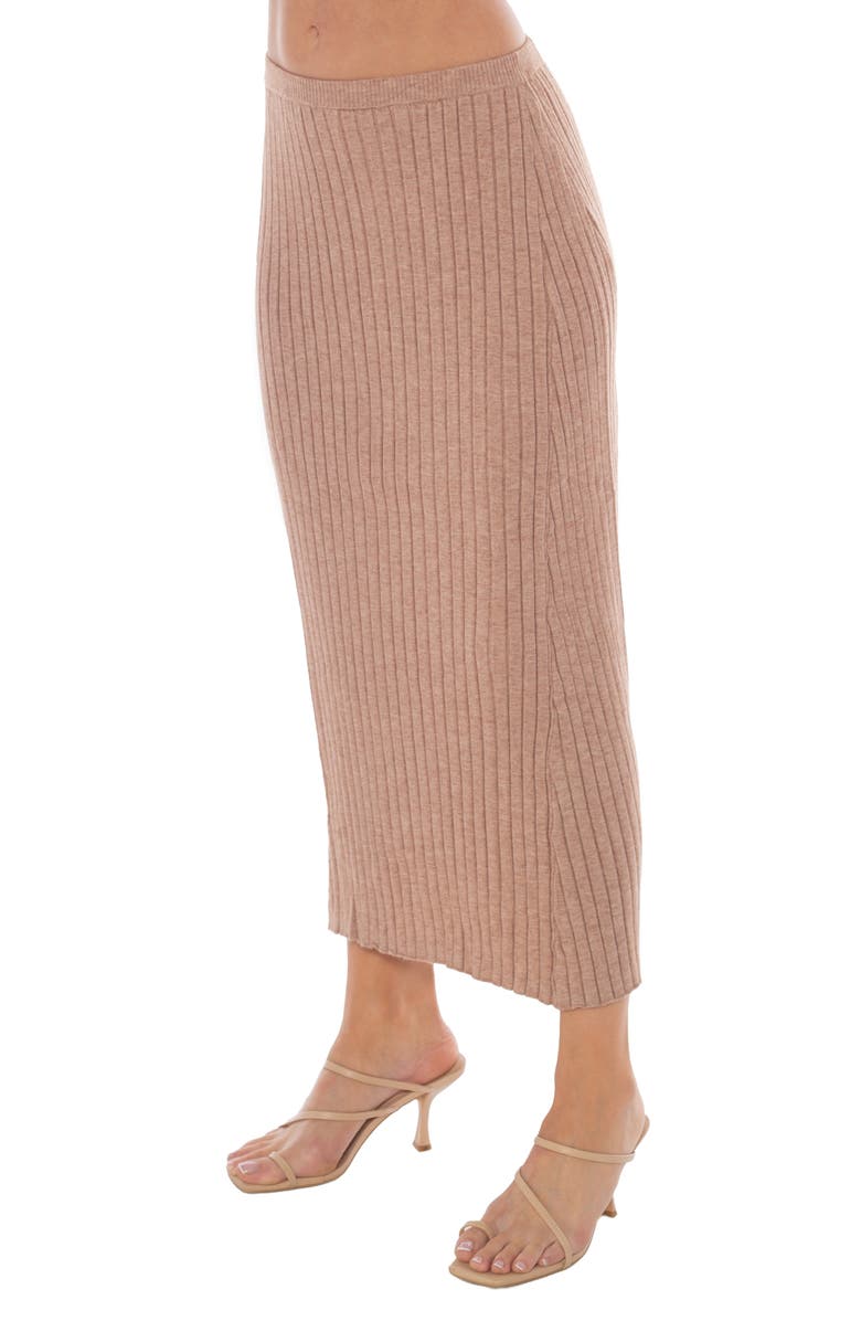 TASH AND SOPHIE Pleated Sweater Skirt, Alternate, color, Camel