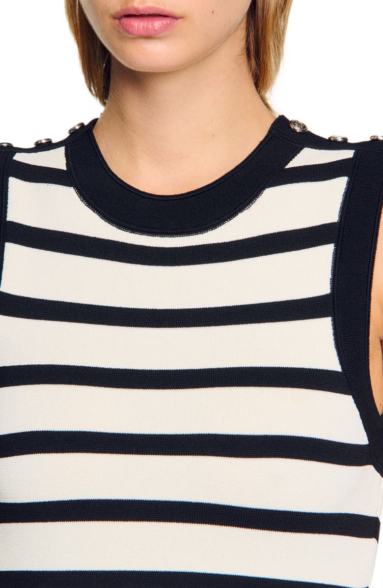 SANDRO Striped knit mini dress, Alternate, color, 