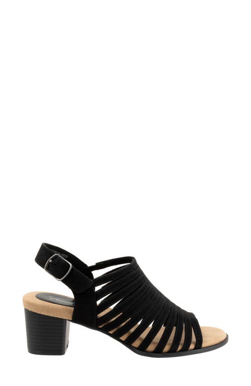 Trotters Midge Slingback Sandal In Black Suede