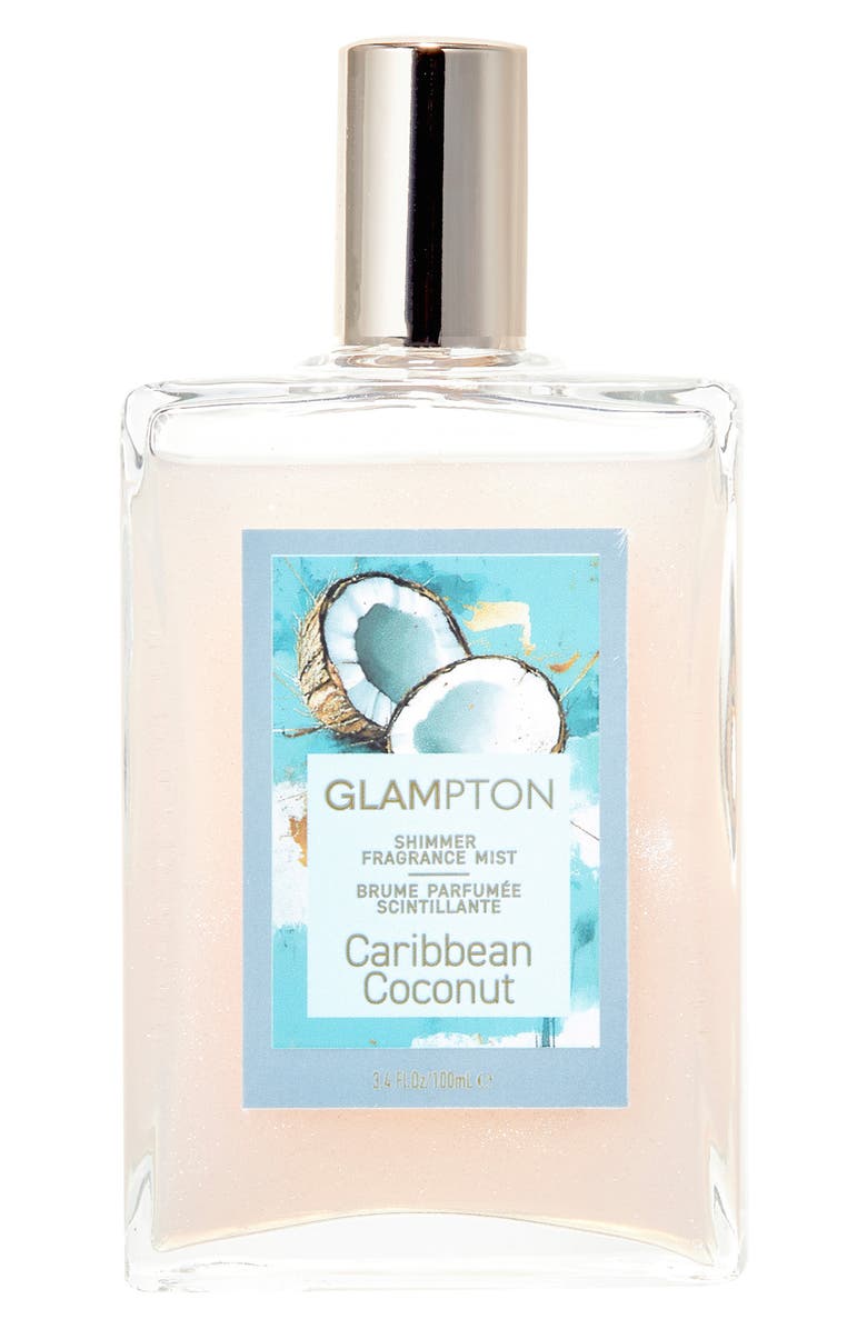 GLAMPTON Caribbean Coconut Shimmer Fragrance Body Mist, Main, color,