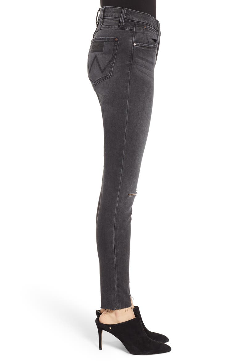 Ripped High Waist Skinny Jeans, Alternate, color, GREY