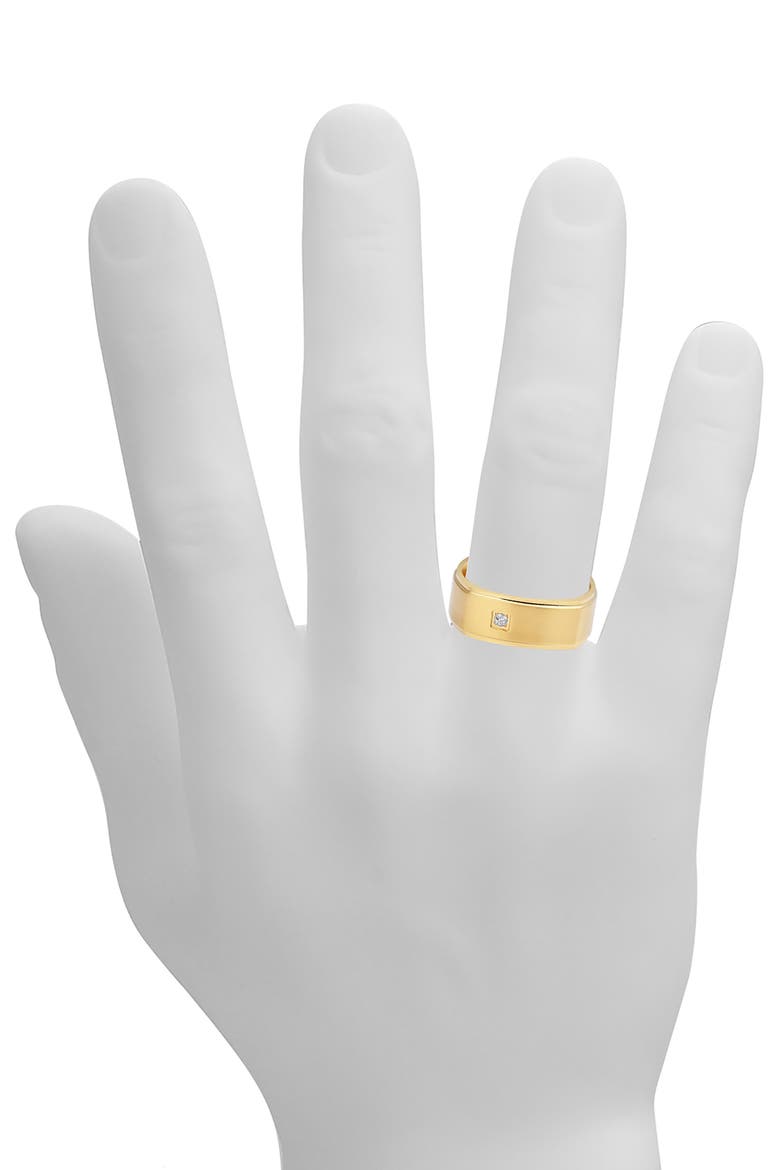 Men's Cubic Zirconia Band Ring, Alternate, color, GOLD