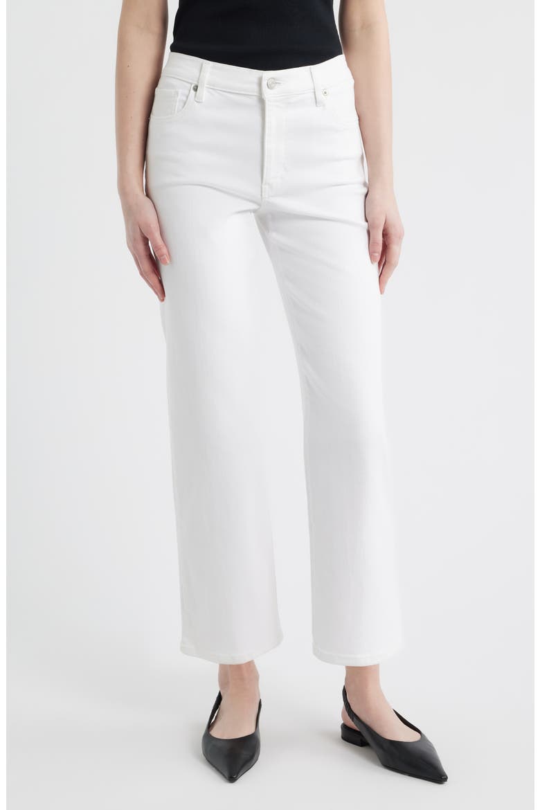 The Mellow Ankle Straight Leg Jeans, Main, color, WHITE