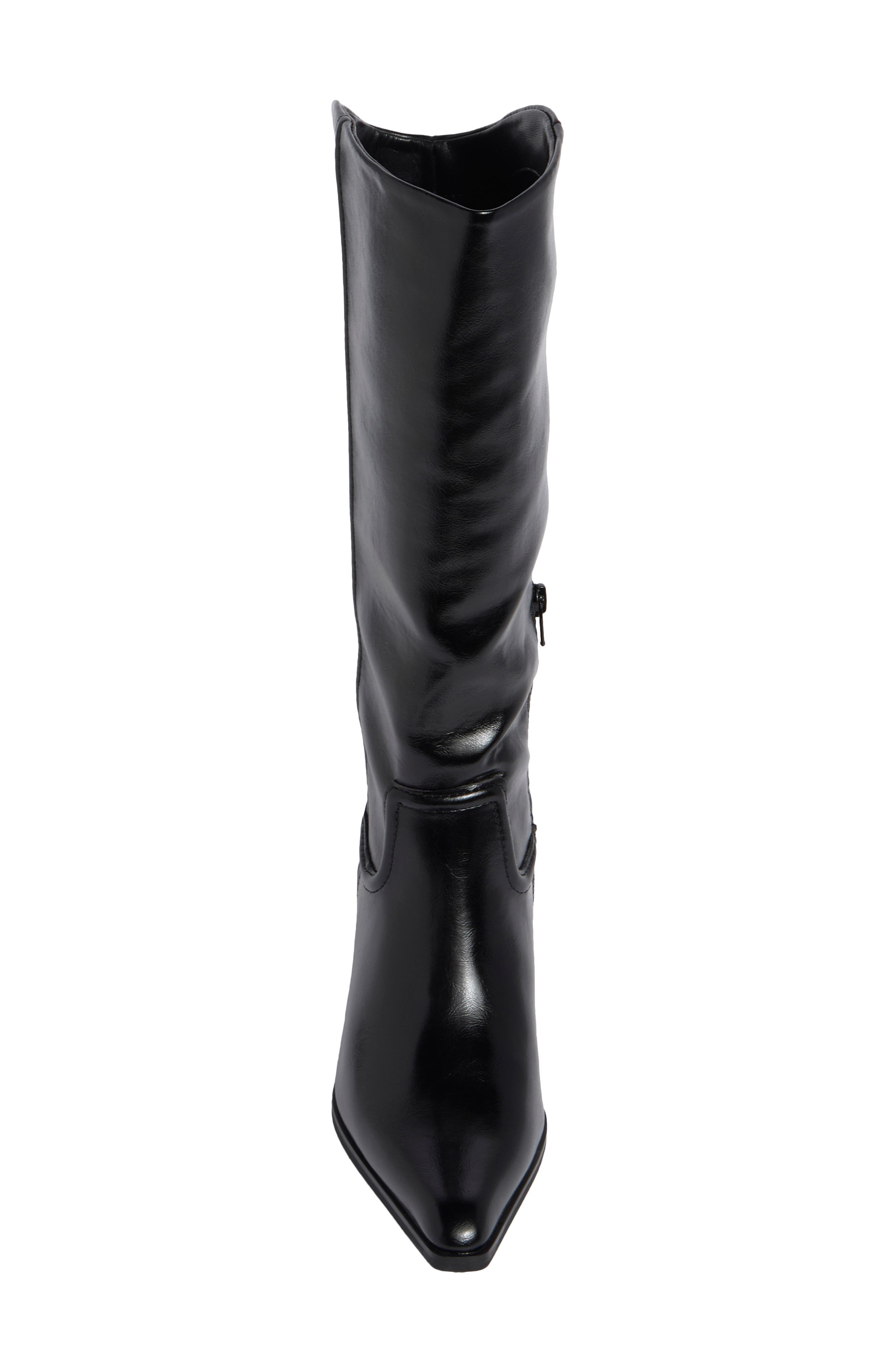 Gianada Faux Leather Knee High Boot, Alternate, color, BLACK