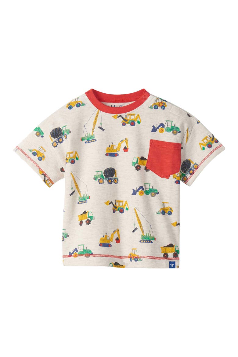 Kids' Construction Print Pocket T-Shirt, Main, color, OATMEAL