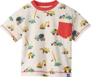 Hatley Kids' Construction Print Pocket T-Shirt