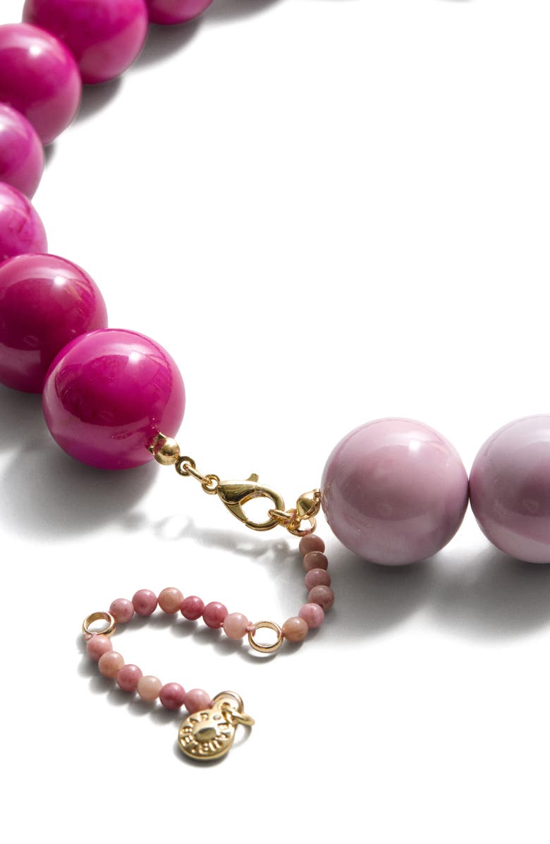 BaubleBar Jane Rainbow Semiprecious Beaded Necklace, Alternate, color, Pink