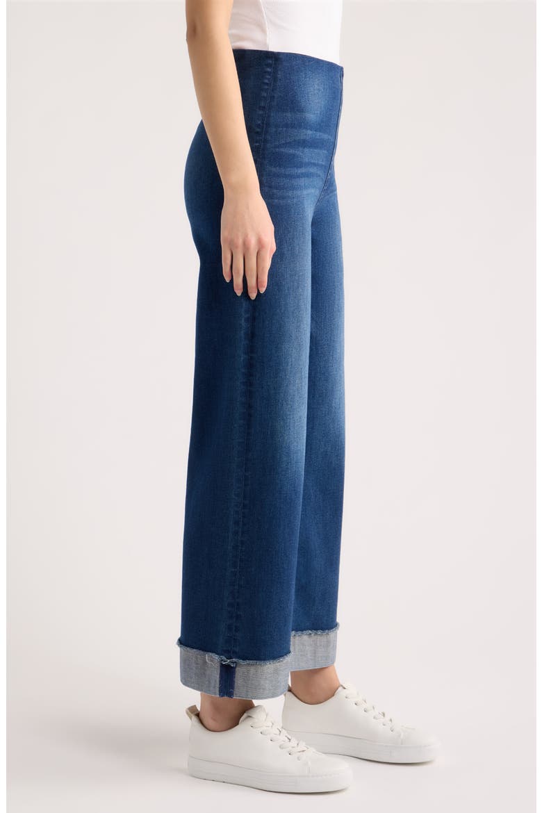 Illusion Mid Rise Wide Leg Jeans, Alternate, color, 1999 DARK BLUE WASH