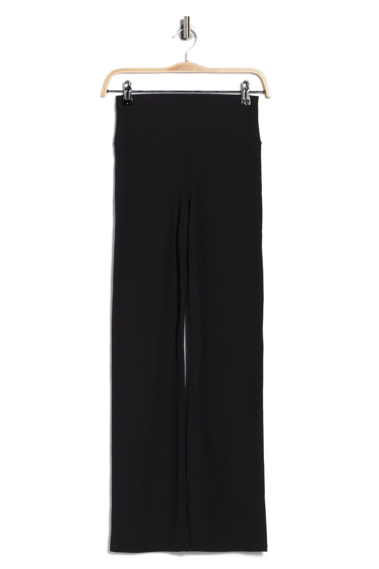 Perform Rib High Waist Bootcut Leggings, Alternate, color, BLACK