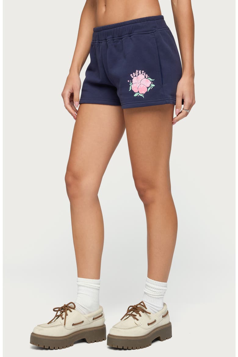 Beach Bloom Sweat Shorts, Alternate, color, NAVY