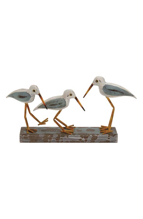 White Metal Bird Sculpture