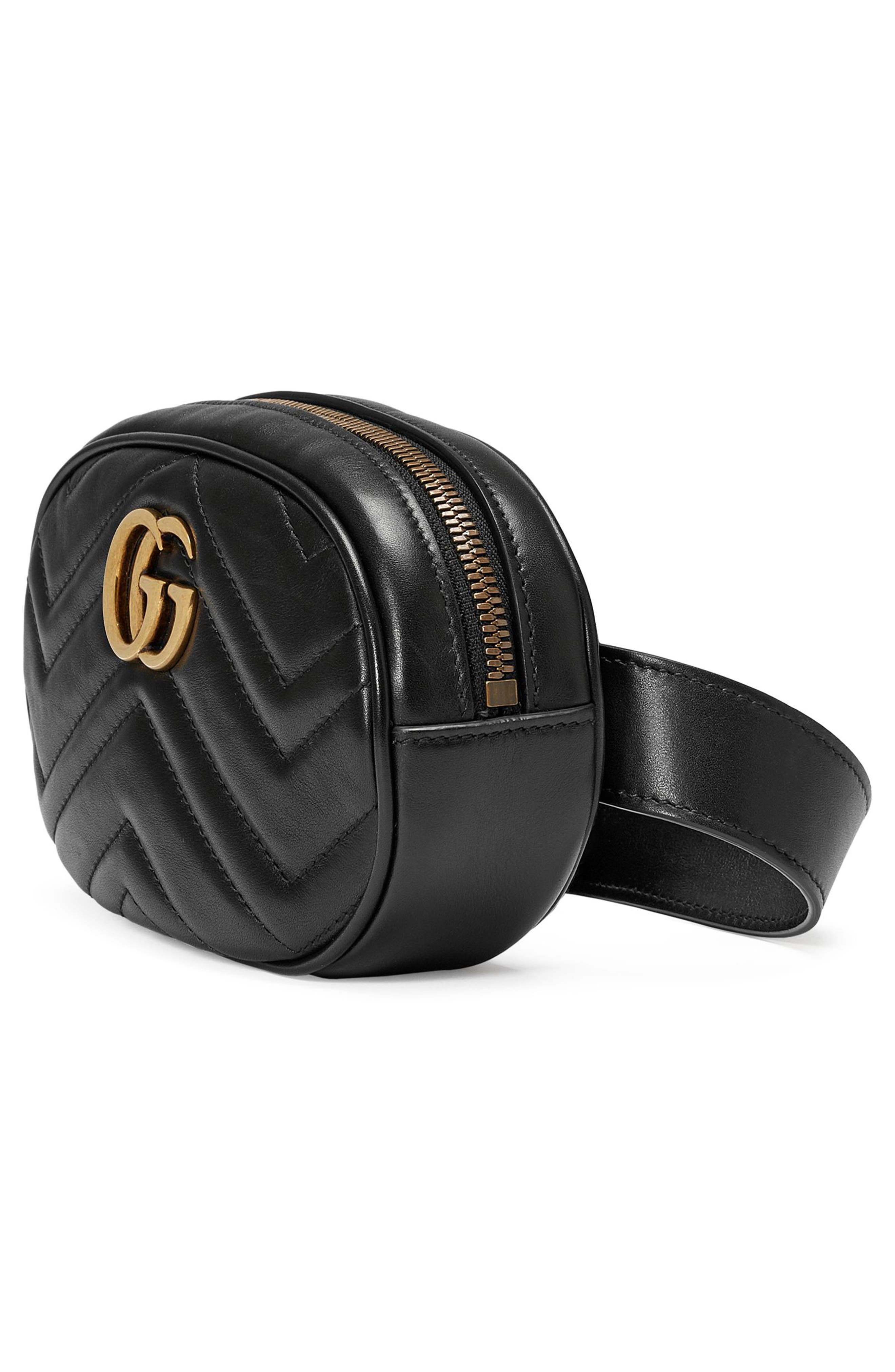 Gucci GG Matelassé Leather Belt Bag, Alternate, color, 