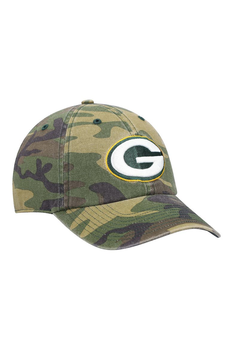 Men's '47 Camo Green Bay Packers Woodland Clean Up Adjustable Hat, Alternate, color, CAMO
