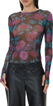 AFRM Kaylee Floral Mesh Top