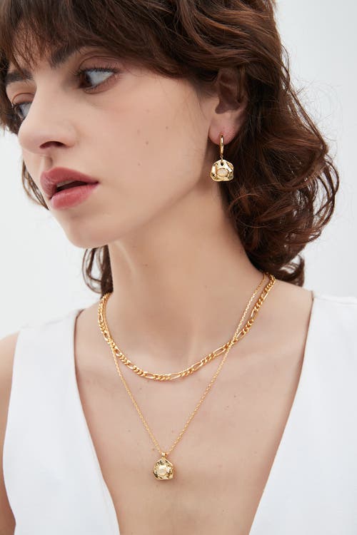 Classicharms Aria Gemstone Hoop Drop Earrings In Gold