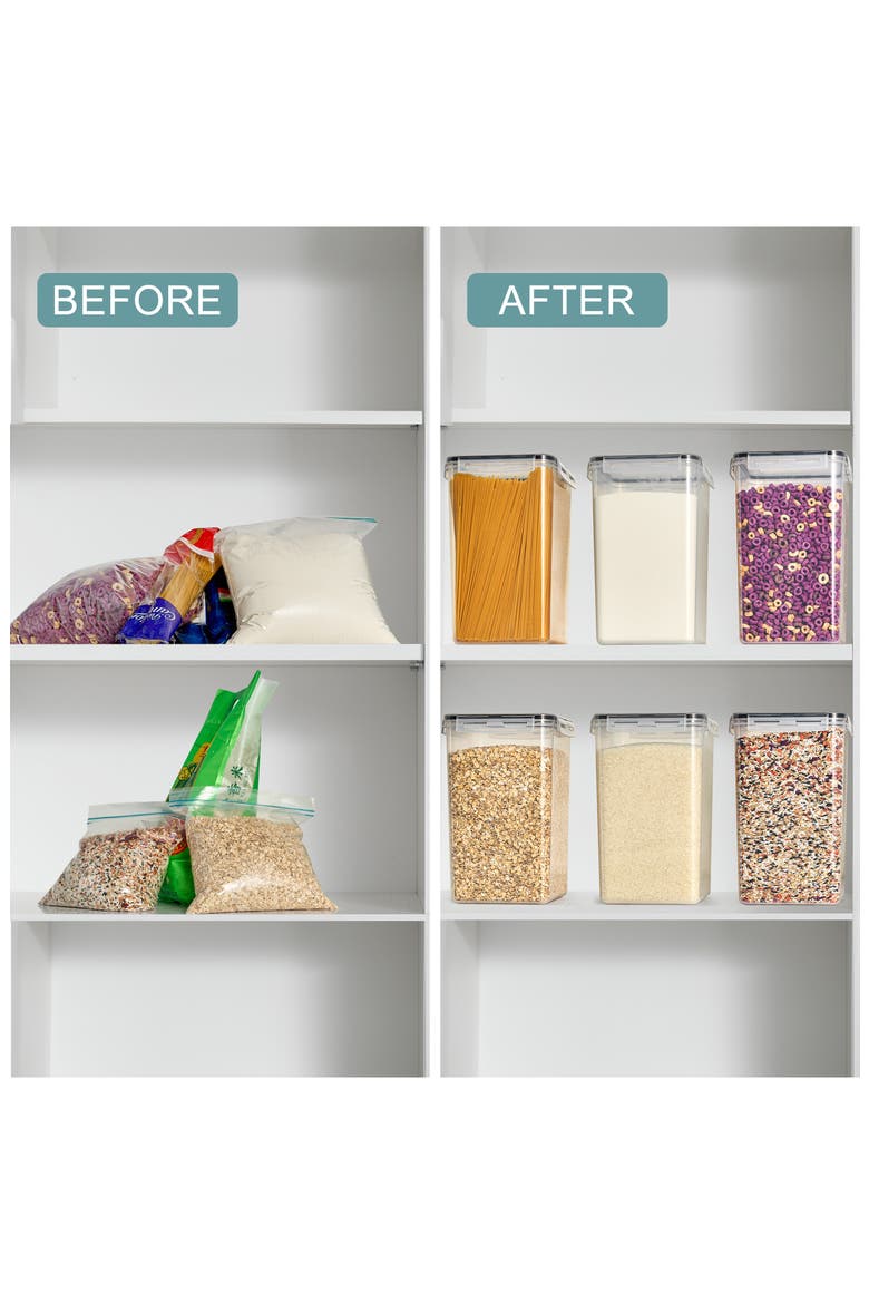 6-Pack Airtight Food Storage Containers, Alternate, color, CLEAR