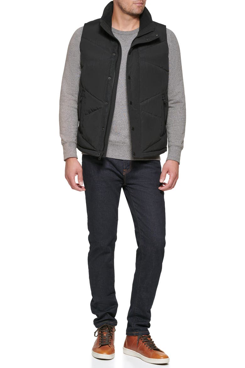 Quilted Puffer Vest, Alternate, color, BLACK